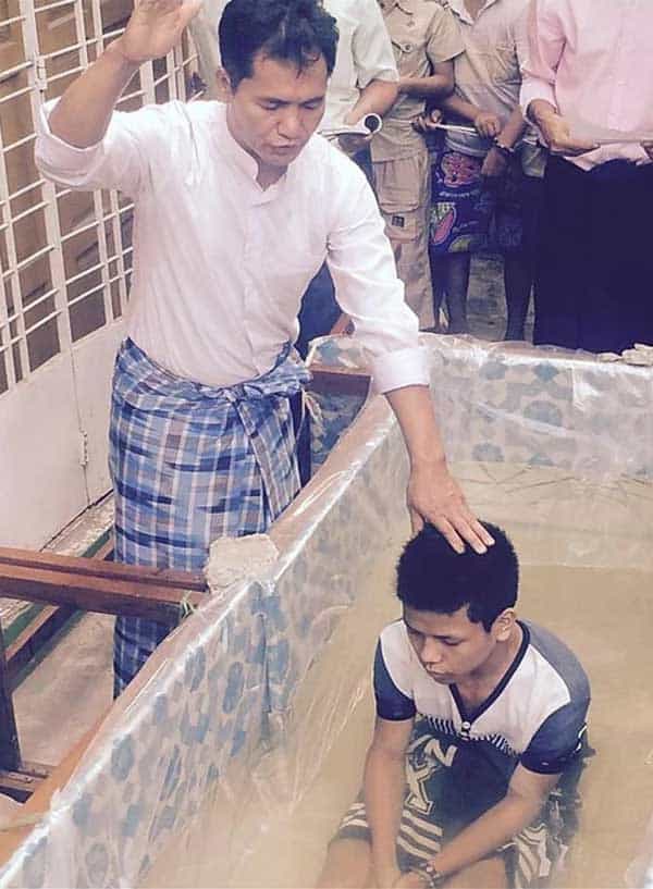 baptism at new life hope orphan center myanmar burma